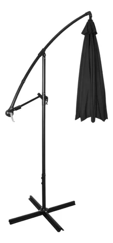 Sombrilla Moderna 2.9 M Jardin Exterior Playa Terraza Color Negro Lisa Jardimex