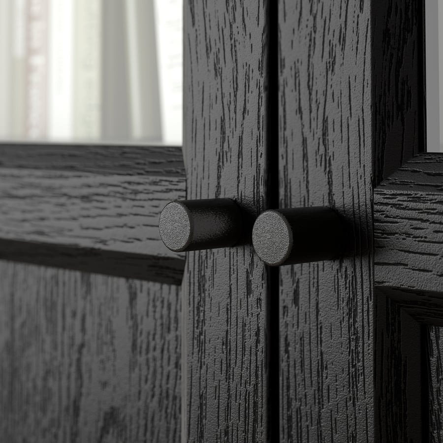 Librero con puertas de vidrio, blanco, 80x30x202 cm