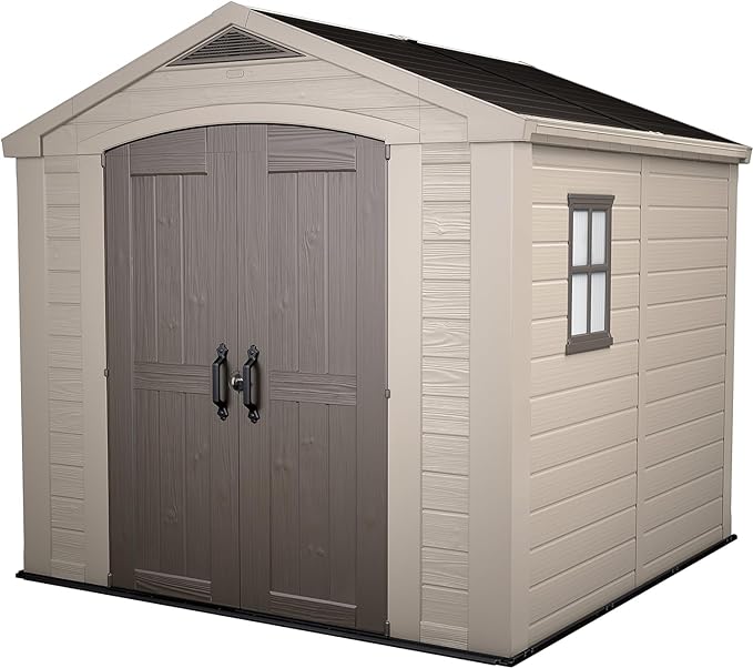 Keter Cobertizo de Almacenamiento, Factor 6X8, para Exterior, Color Beige, Jardin