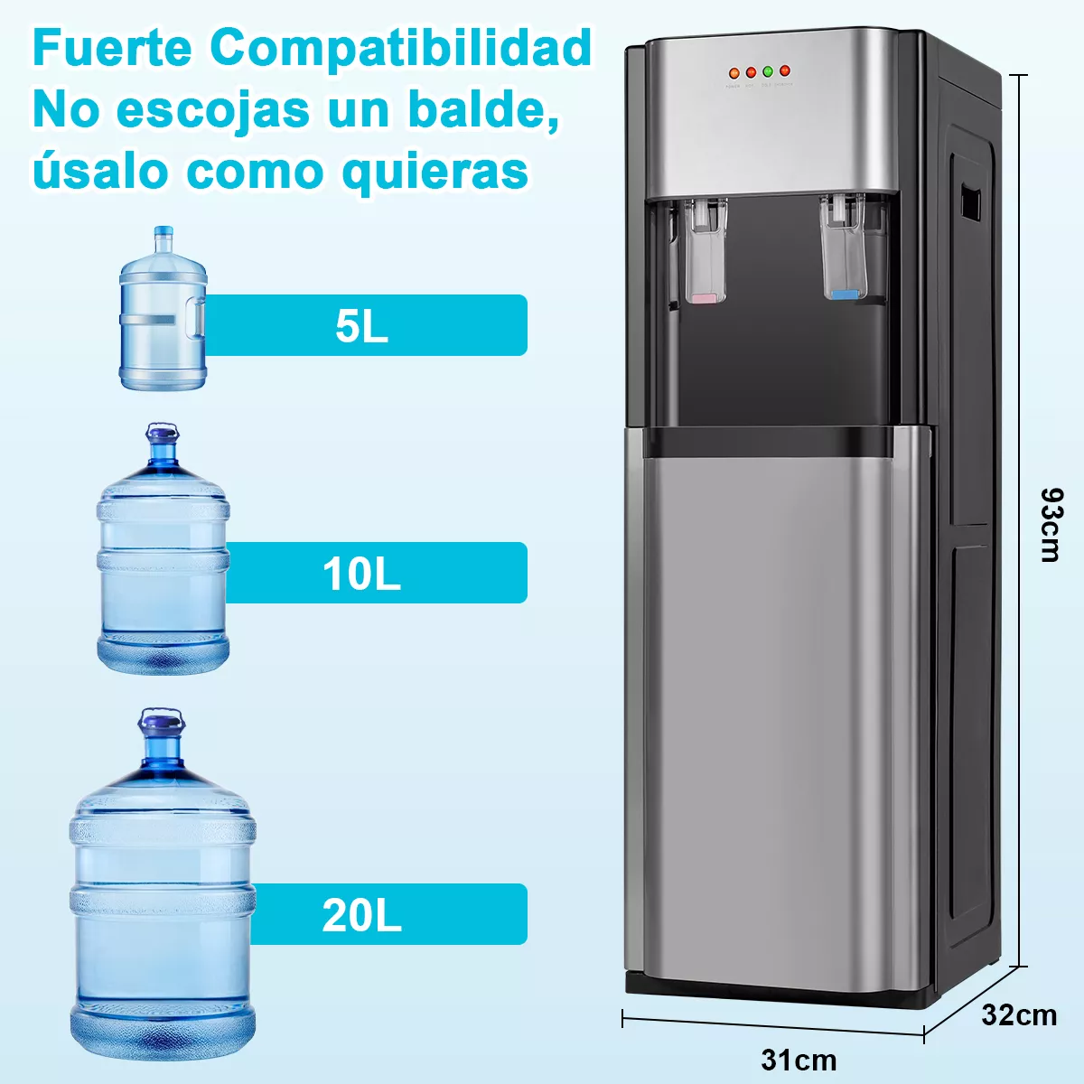Dispensador De Agua Fría Caliente Oculto Eléctrico Garrafón