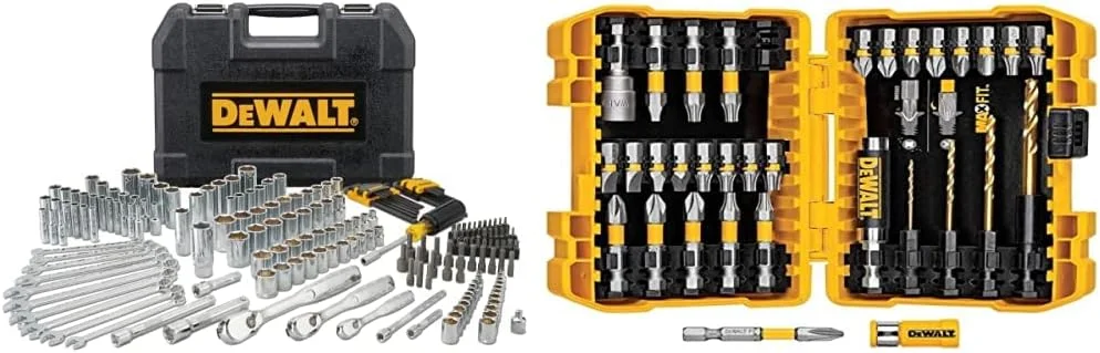 Dewalt Juego de herramientas mecánicas + Kit Taladro Atornillador y Llave de Impacto Inalámbrico 20V MAX* DCK240C2