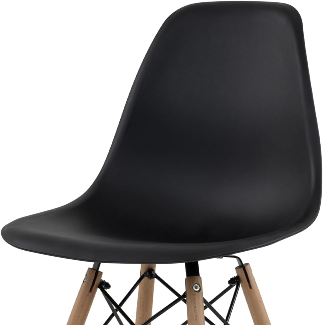 GAON. 4 Sillas Eames Modernas Minimalistas |Ergonómicas Ideales para Comedor Restaurantes y Cocinas (Negro.)