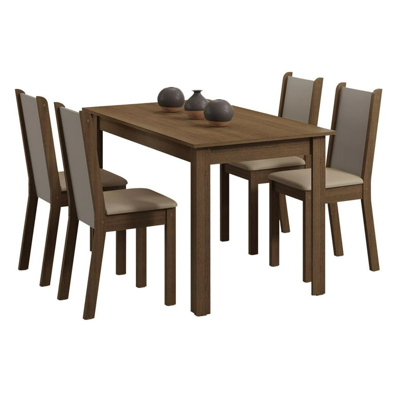 Juego de Comedor Mesa Madesa Bea Tapa de Madera con 4 Sillas Madesa XB045647GX4T-florero
