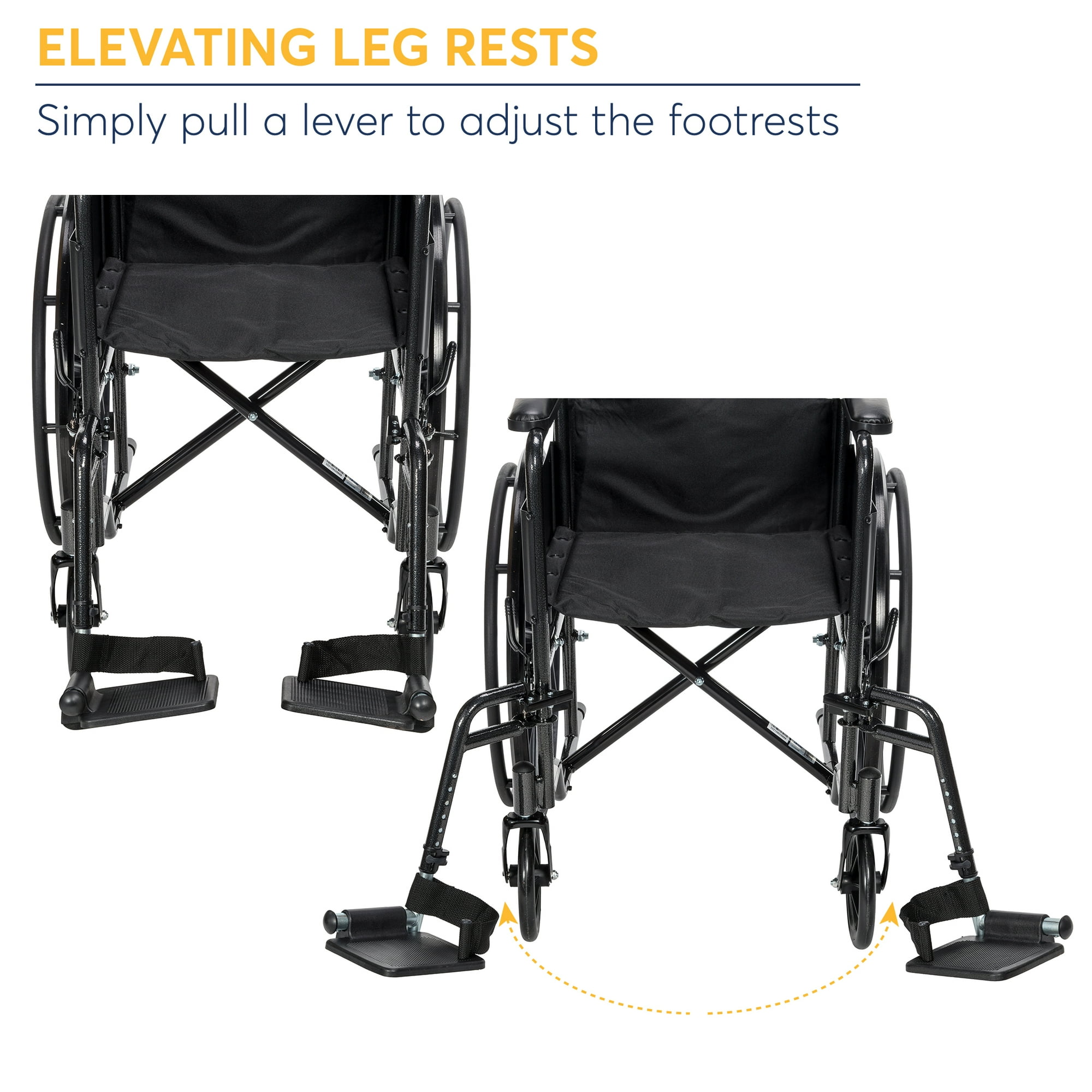 Silla de ruedas Drive Medical Silver Sport 1 con brazos completos y reposapiés abatible y extraíble