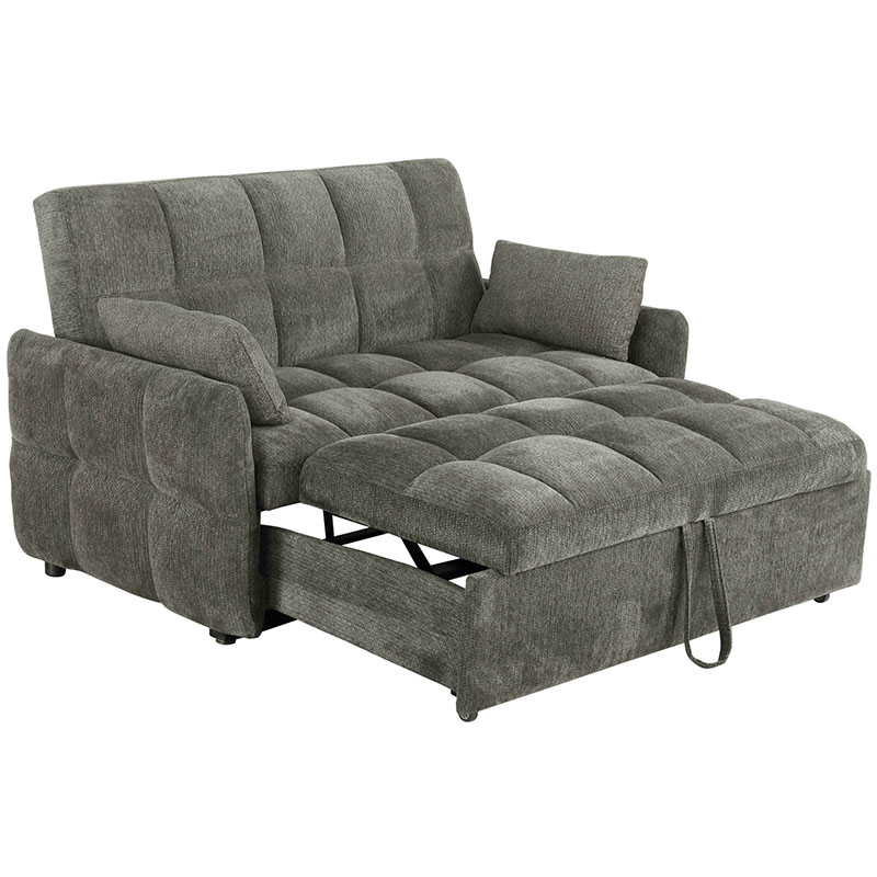 FrostGlen Tufted Cushion Sleeper Sofa Bed Dark Grey