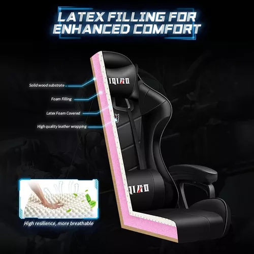 Silla Gamer Ergonómica Con Luces Led Reclinable Masajedor