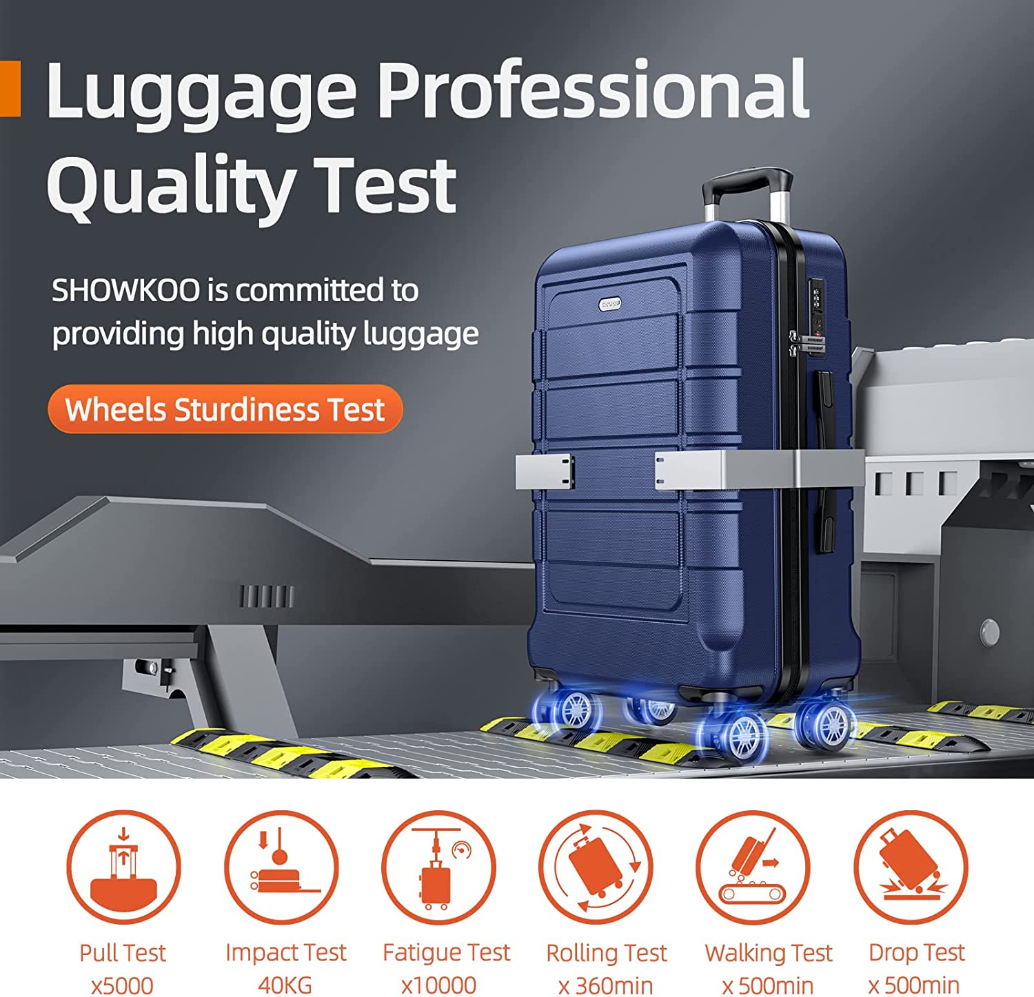SHOWKOO Juegos de Equipaje Ampliable PC+ABS Maleta Duradera Ruedas Dobles TSA Lock 3 Piezas