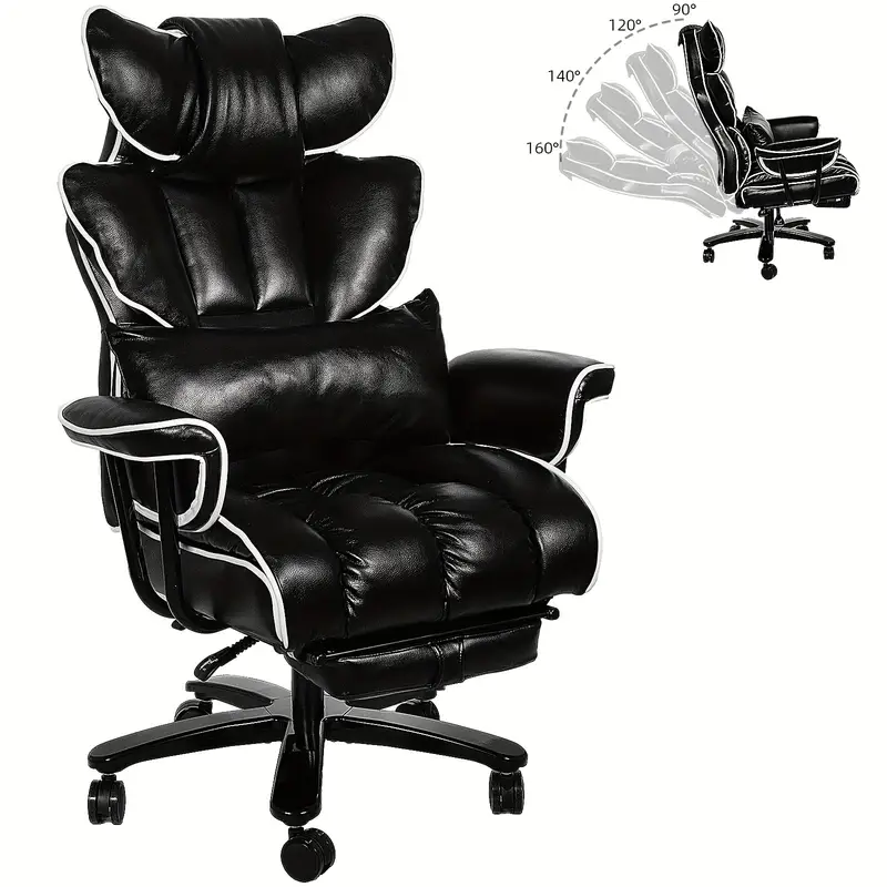 Silla de oficina grande y alta para personas pesadas Silla ejecutiva de oficina con respaldo alto Silla de oficina ergonómica de alta resistencia con reposapiés