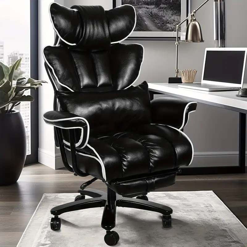 Silla de oficina grande y alta para personas pesadas Silla ejecutiva de oficina con respaldo alto Silla de oficina ergonómica de alta resistencia con reposapiés