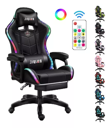 Silla Gamer Ergonómica Con Luces Led Reclinable Masajedor
