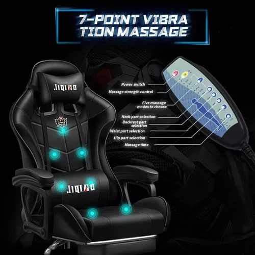 Silla Gamer Ergonómica Con Luces Led Reclinable Masajedor