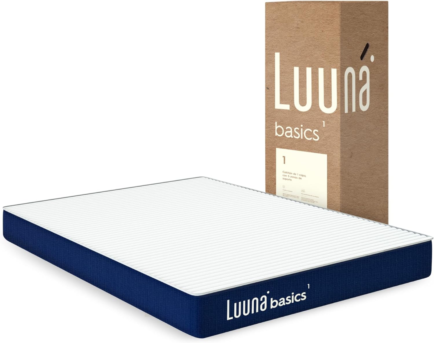 Luuna Colchón Basic 1 Individual, Espuma Memory Foam de Alta Densidad, Frescura y Confort, Colchón en Caja, Hecho en México, 50 Noches de Prueba y 5 Años de Garantía