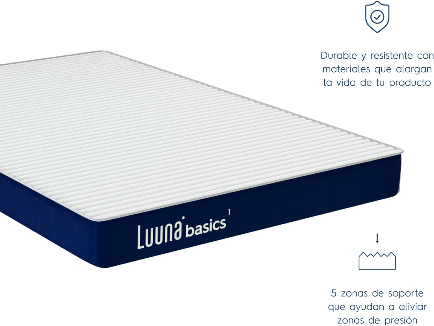 Luuna Colchón Basic 1 Individual, Espuma Memory Foam de Alta Densidad, Frescura y Confort, Colchón en Caja, Hecho en México, 50 Noches de Prueba y 5 Años de Garantía