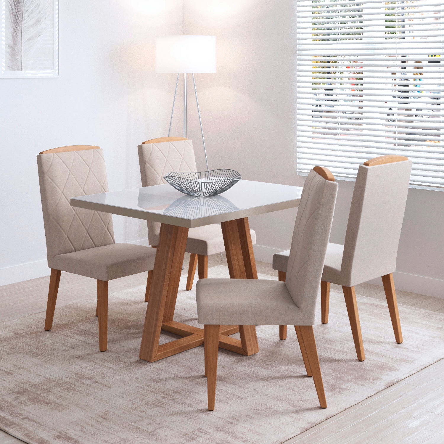Juego De Comedor Mara 120+4 Sillas Daisy Decocasa