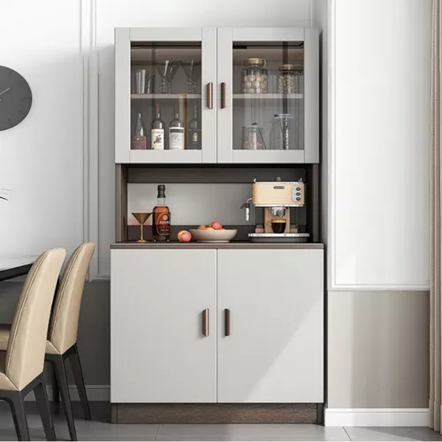 Armario De Cocina Compacto Con Gabinete Y Mostrador 80cm Color Marrón
