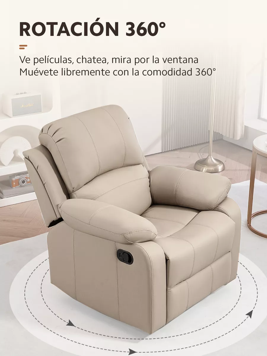 Sillón Sofá Mecedor Giratorio Reclinable Reposapiés