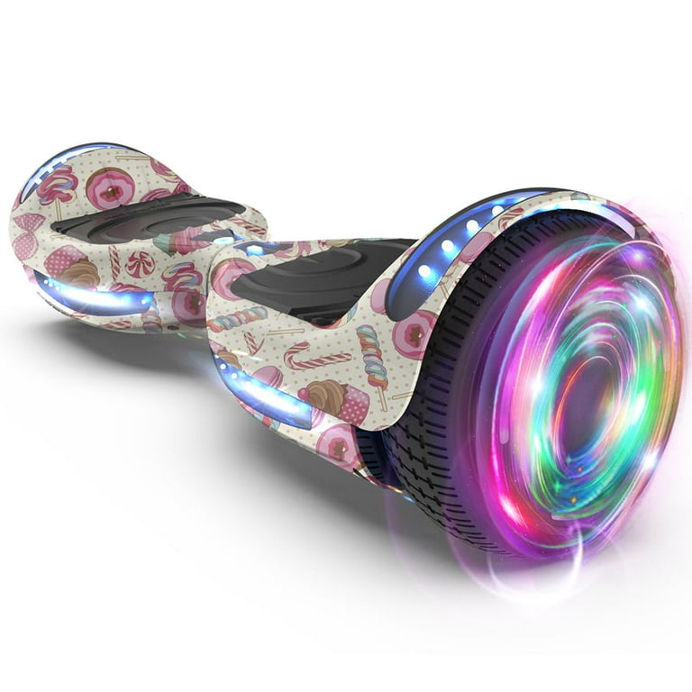 HOVERSTAR Bluetooth Hoverboard, LBW12A Color cromado o monopatín eléctrico de piel impresa con ruedas intermitentes LED HOVERSTAR LBW12A