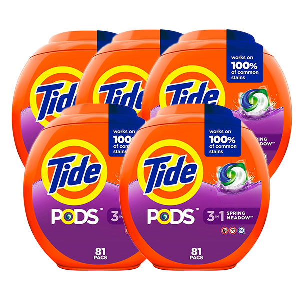 Cápsulas de jabón detergente para ropa Tide PODS, Spring Meadow, 81 unidades