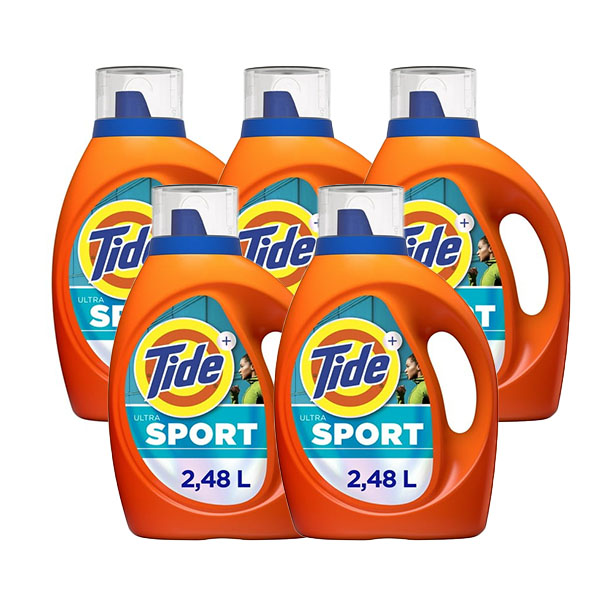 Detergente Líquido Tide Sport, para ropa deportiva, combate malos olores, 59 Cargas (2.48 L)