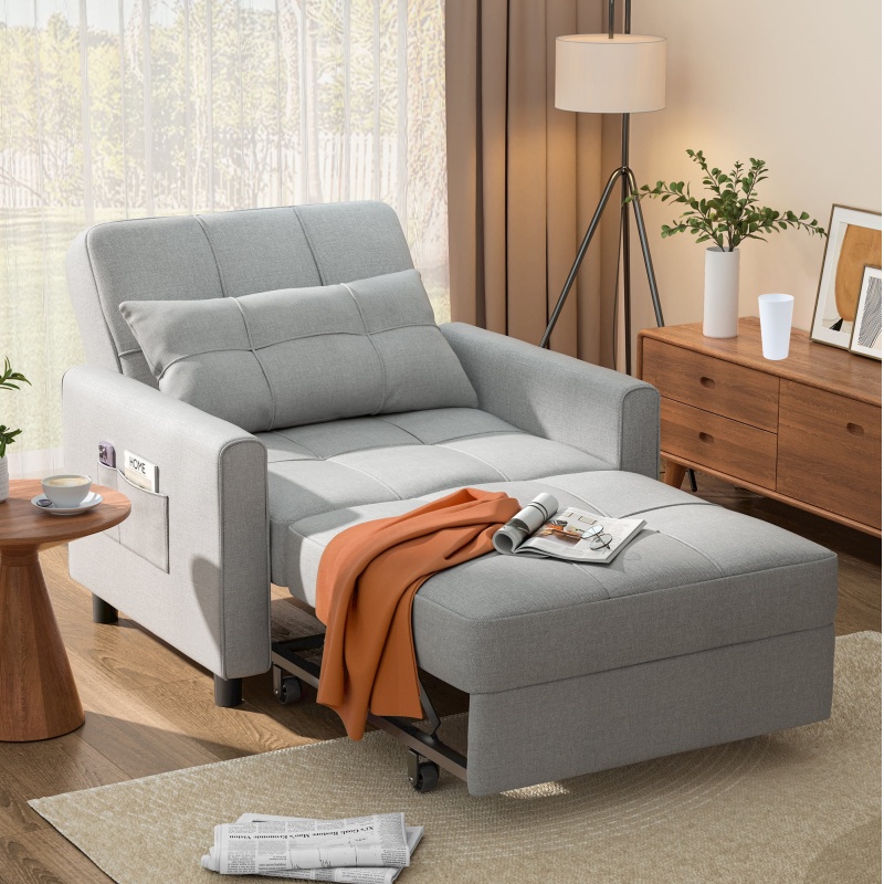 Sofá Cama Silla 3 en 1, Silla Convertible Cama Individual-taza