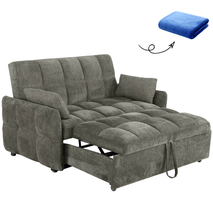 FrostGlen Tufted Cushion Sleeper Sofa Bed Dark Grey