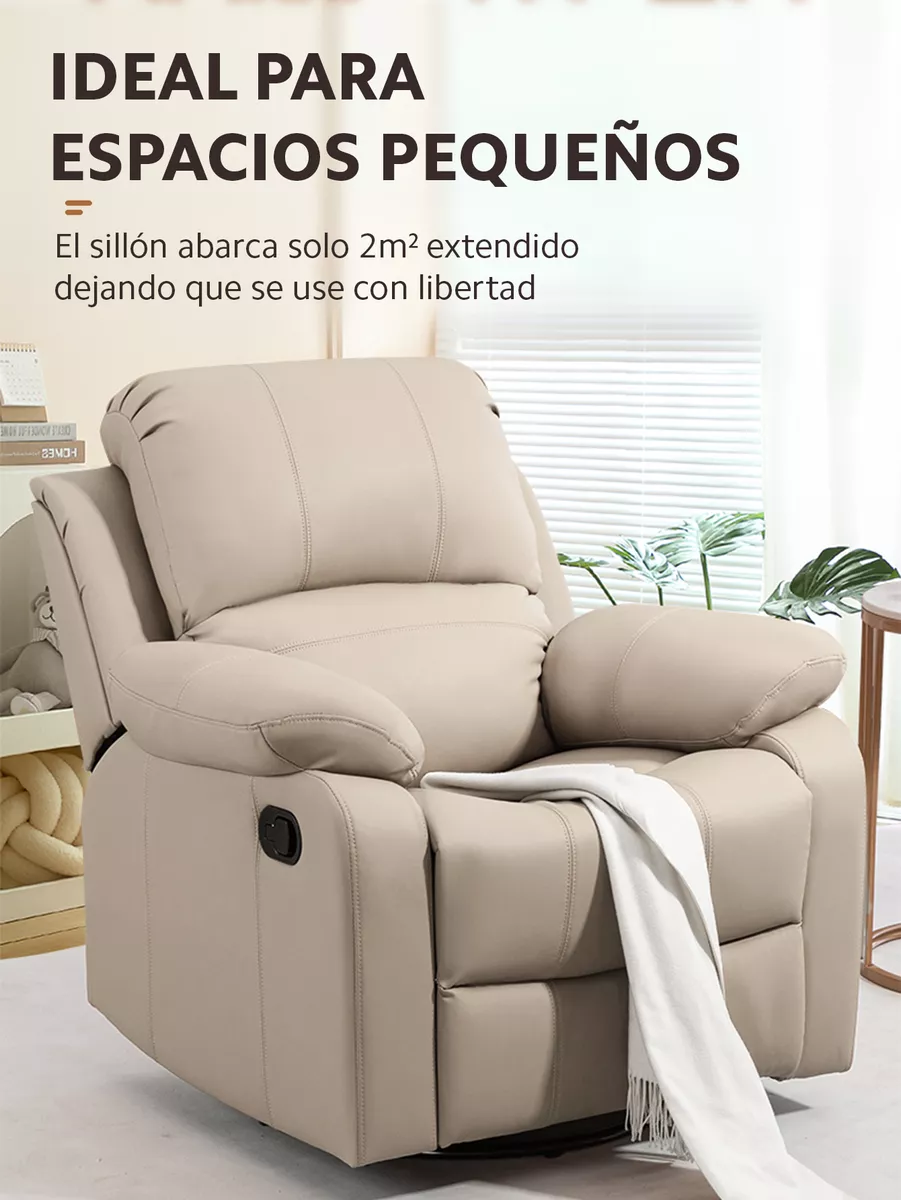 Sillón Sofá Mecedor Giratorio Reclinable Reposapiés