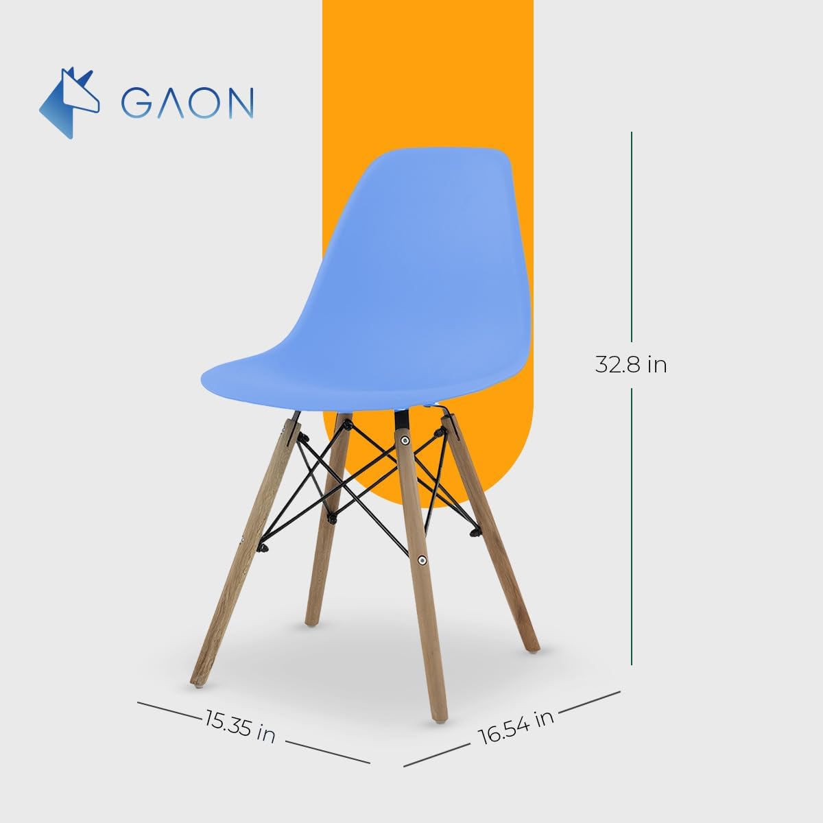 GAON. 4 Sillas Eames Modernas Minimalistas |Ergonómicas Ideales para Comedor Restaurantes y Cocinas (Negro.)