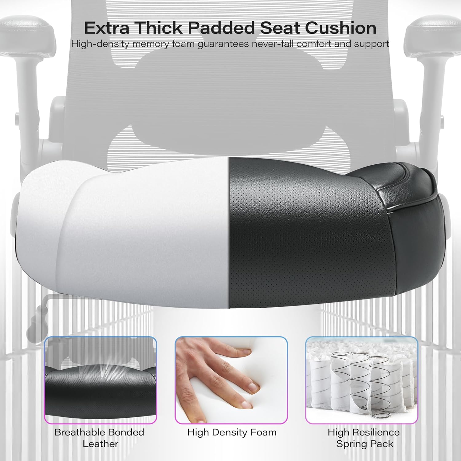 500lbs Big and Tall Office Chair- Heavy Duty Executive Computer Chair with 3D Flip Arms Large Wheels, Ergonomic Mesh High Back Desk Chair, Extra Wide Seat Adjustable Lumbar Support&Headrest