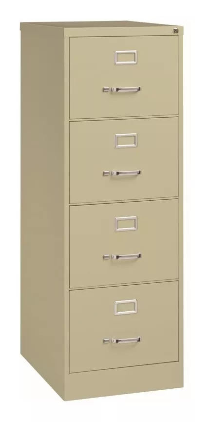 Archivero Metálico 4 Gavetas Oficio Almendra/negro/gri Hirsh