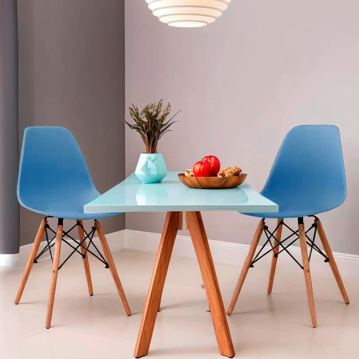 GAON. 4 Sillas Eames Modernas Minimalistas |Ergonómicas Ideales para Comedor Restaurantes y Cocinas (Negro.)