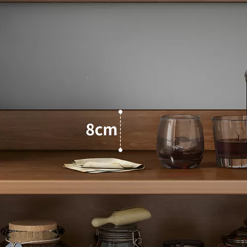 Armario De Cocina Compacto Con Gabinete Y Mostrador 80cm Color Marrón