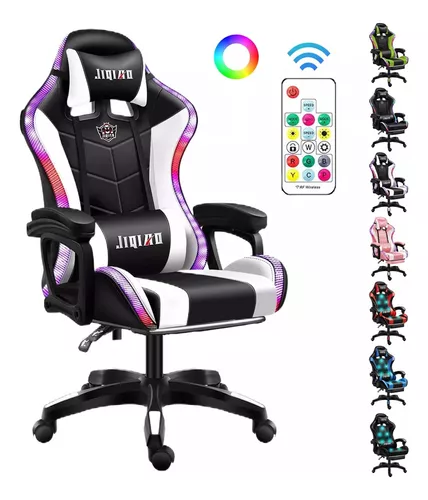 Silla Gamer Ergonómica Con Luces Led Reclinable Masajedor