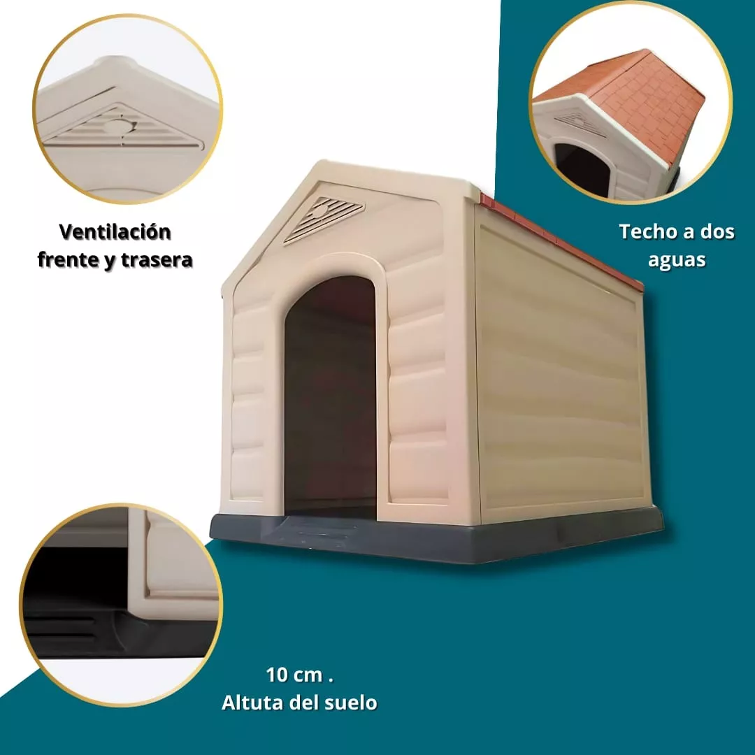 Casa Para Perro Grande Térmica Exterior Protección Contra Calor, Frío, Lluvia 90x92x89 Cm