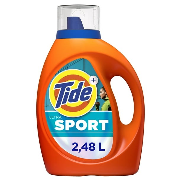 Detergente Líquido Tide Sport, para ropa deportiva, combate malos olores, 59 Cargas (2.48 L)