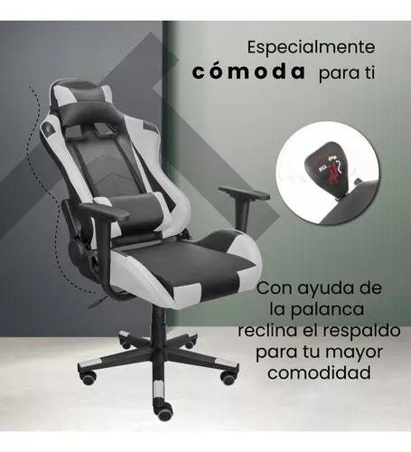 Silla Gamer Reclinable Giratoria Ergonómica Cómoda 2 Masajes
