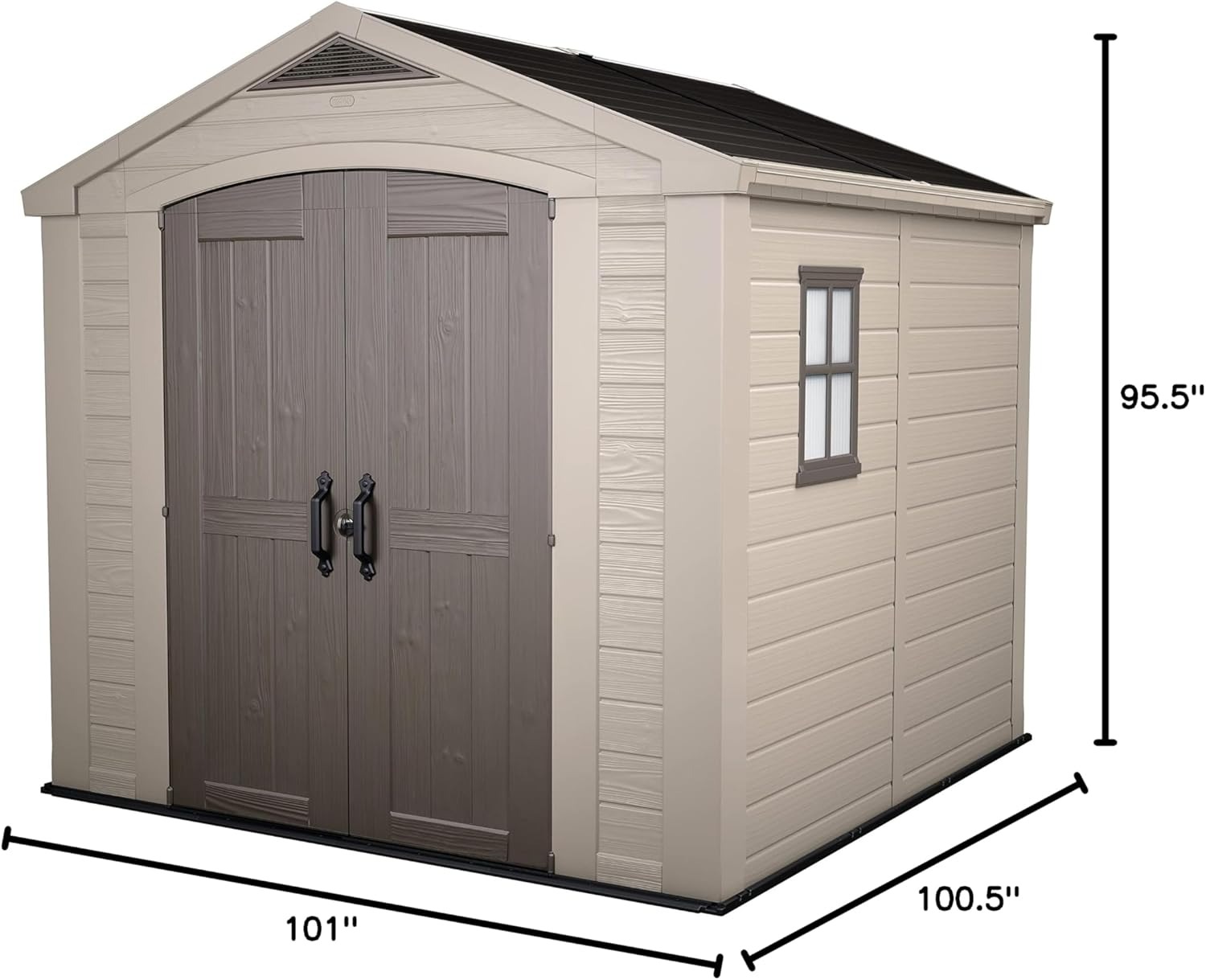 Keter Cobertizo de Almacenamiento, Factor 6X8, para Exterior, Color Beige, Jardin