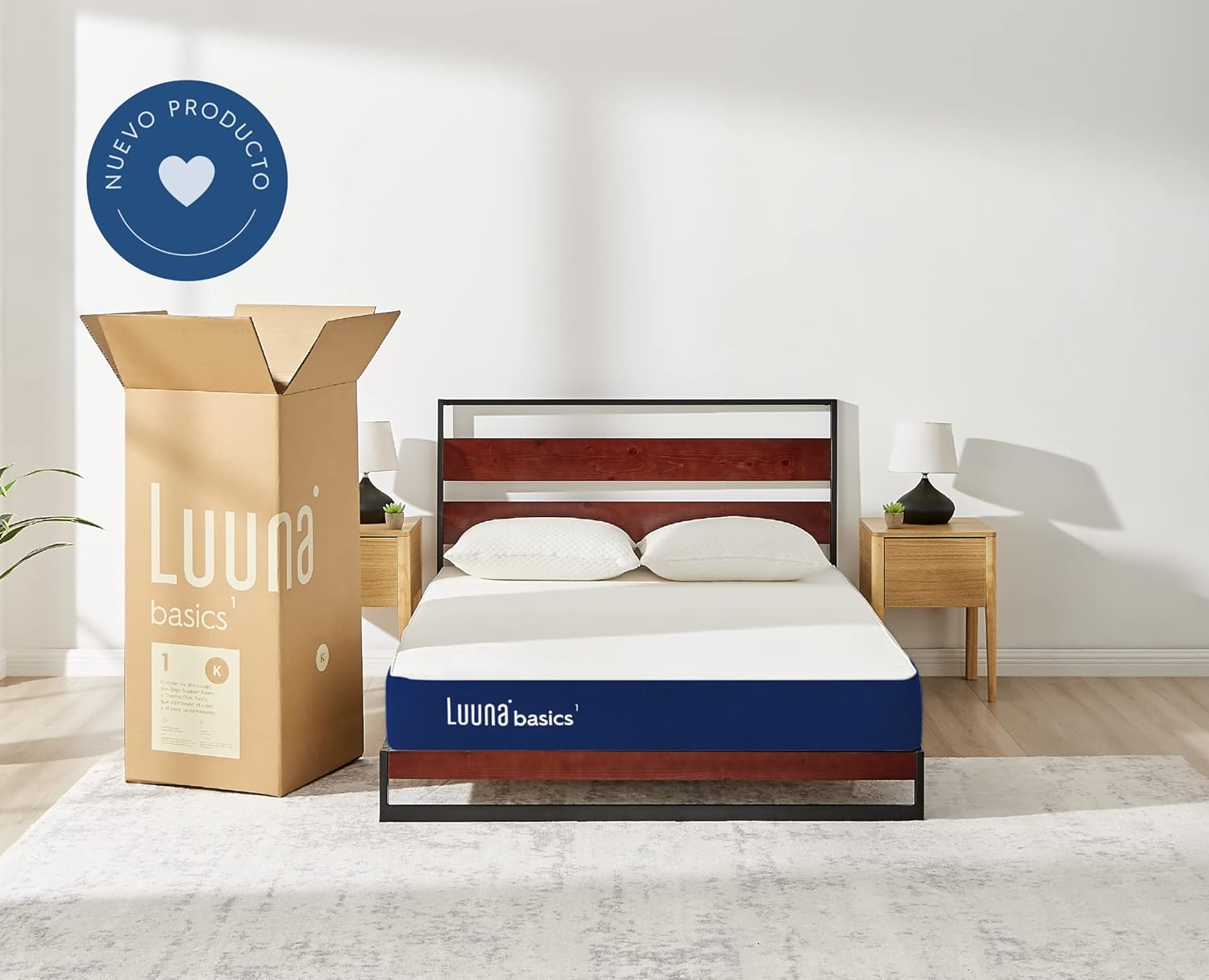 Luuna Colchón Basic 1 Individual, Espuma Memory Foam de Alta Densidad, Frescura y Confort, Colchón en Caja, Hecho en México, 50 Noches de Prueba y 5 Años de Garantía