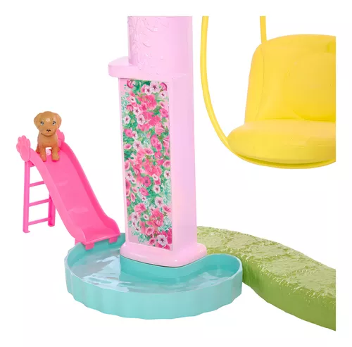 Casa de Muñecas Barbie Nueva Casa de los Sueños HMX10 color rosa con 3 pisos y más de 75 accesorios
