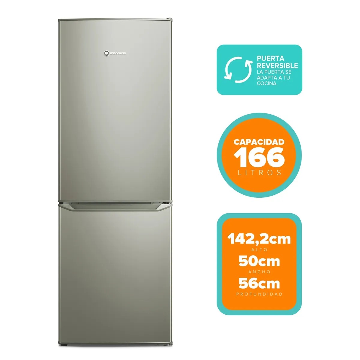 Refrigerador Bottom Freezer 166Lts MED165S Mademsa