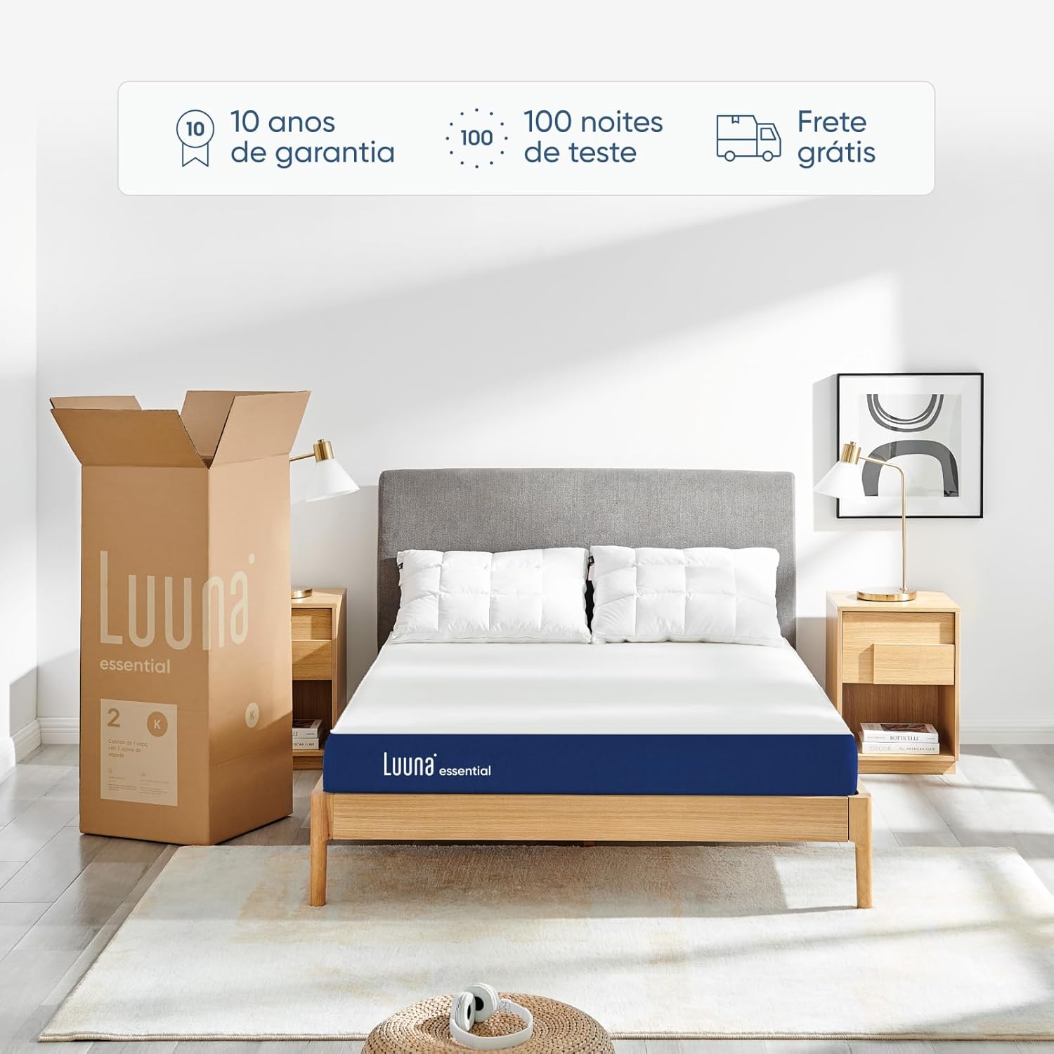 Luuna Colchón Basic 1 Individual, Espuma Memory Foam de Alta Densidad, Frescura y Confort, Colchón en Caja, Hecho en México, 50 Noches de Prueba y 5 Años de Garantía