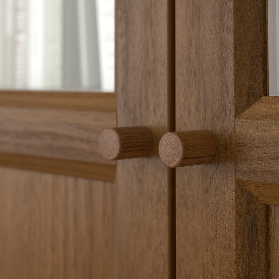 Librero con puertas de vidrio, blanco, 80x30x202 cm