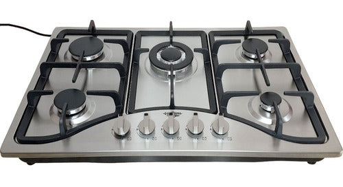 Parrilla Estufa Gas Lp Natural 5 Quemadores Acero Inoxidable