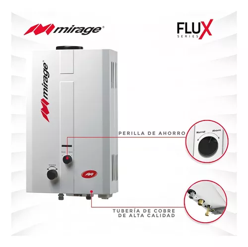 Calentador de agua a gas GN Mirage Flux 6L blanco