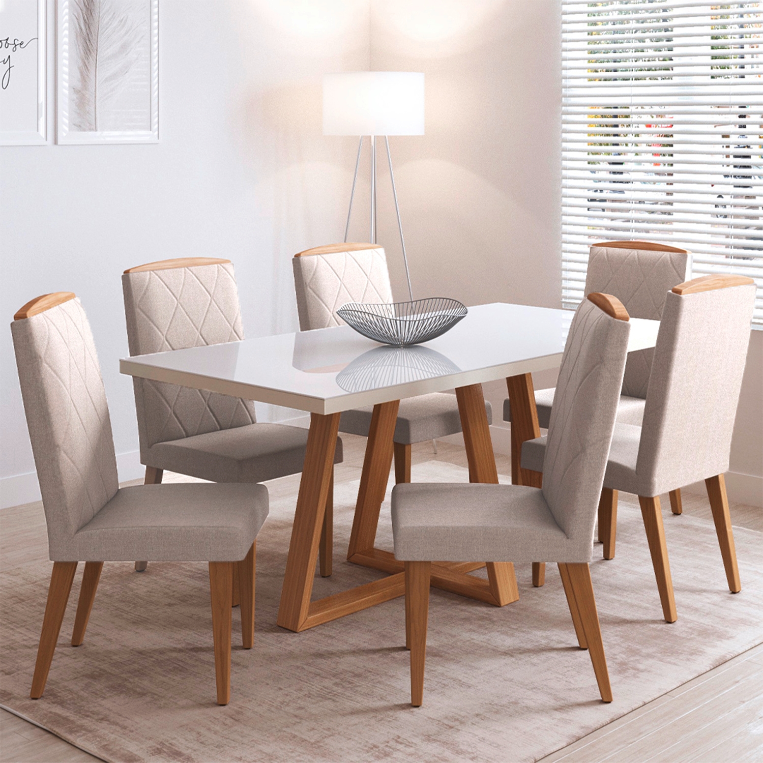 Juego De Comedor Mara 120+4 Sillas Daisy Decocasa
