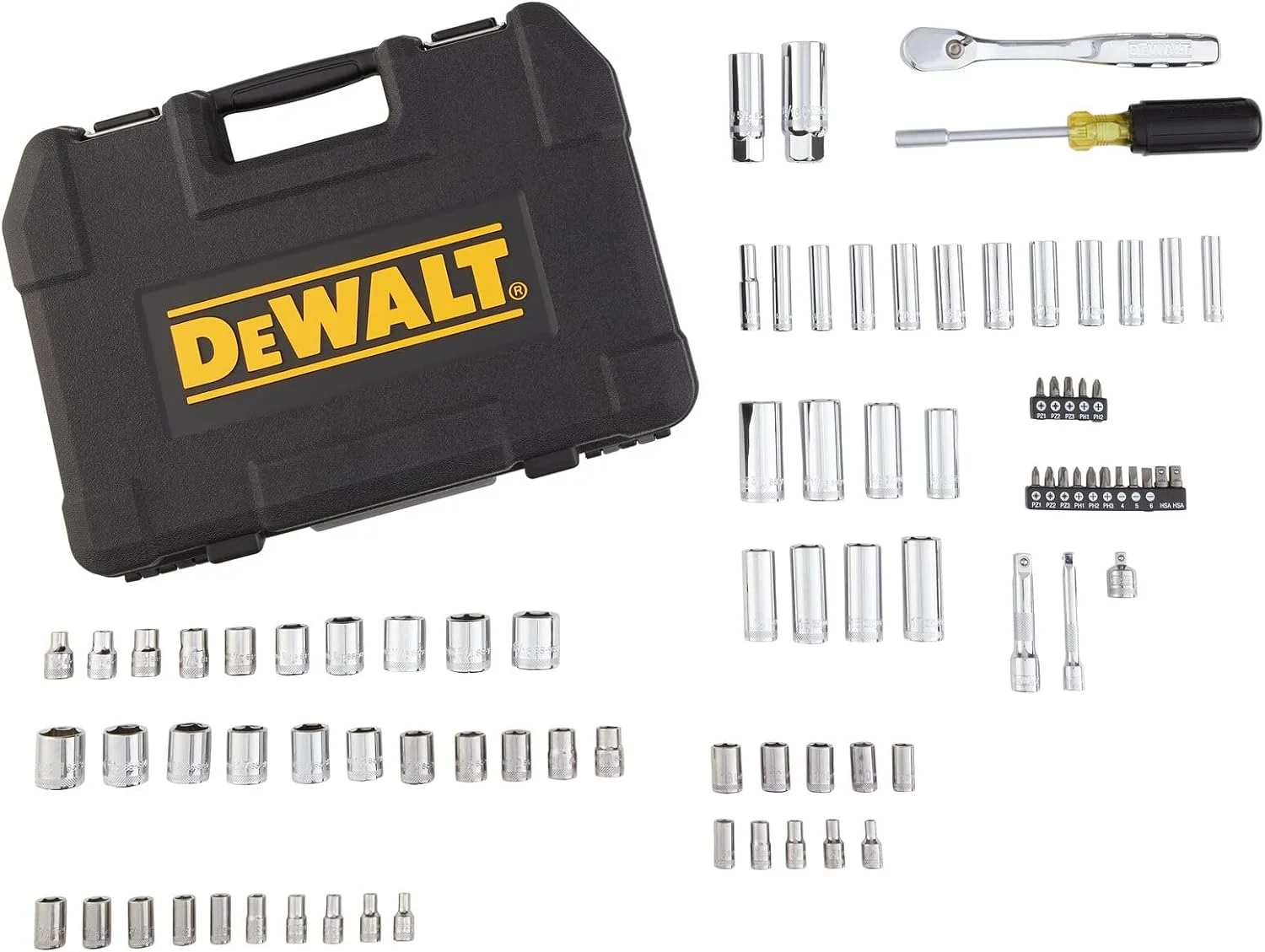 Dewalt Juego de herramientas mecánicas + Kit Taladro Atornillador y Llave de Impacto Inalámbrico 20V MAX* DCK240C2