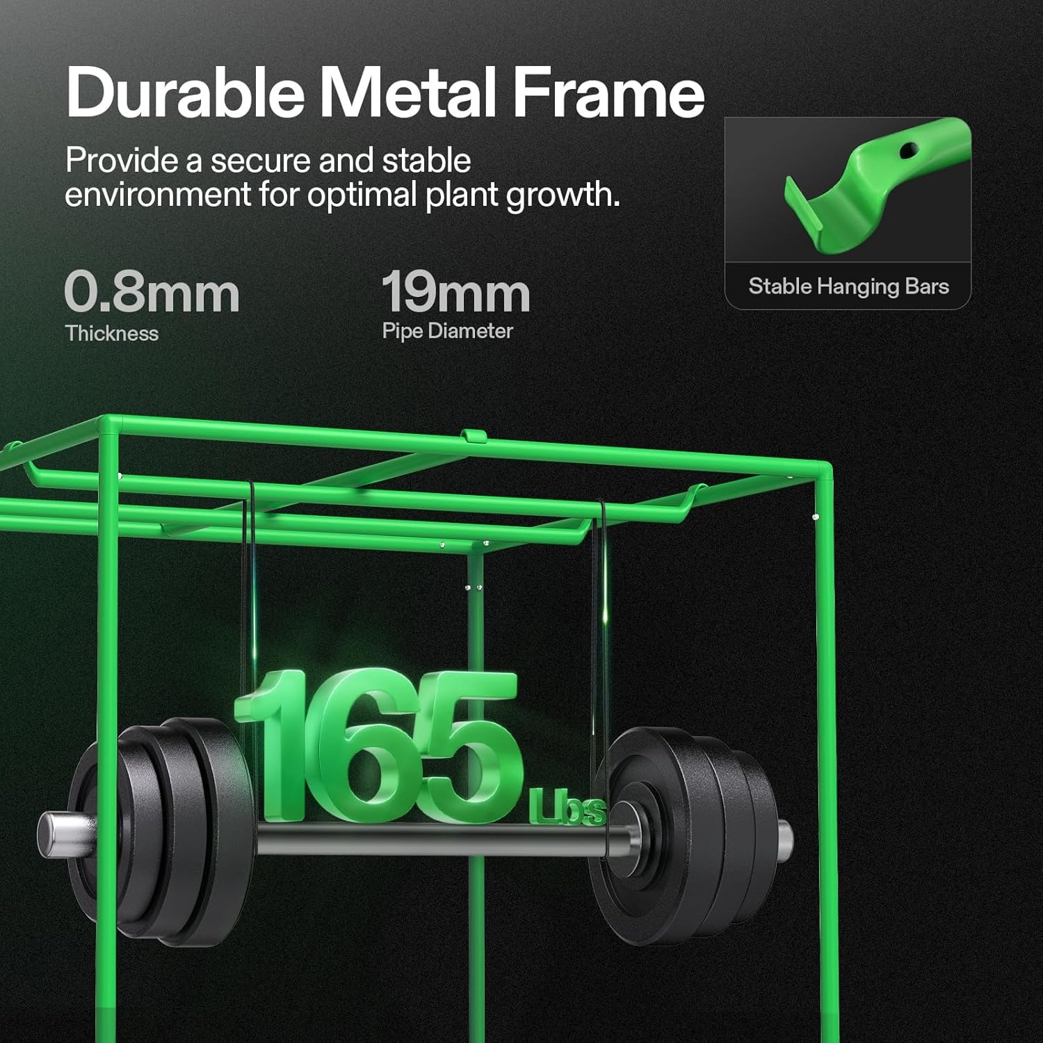 VIVOSUN S558 - Tienda de campaña de cultivo de 5 x 5, 60 x 60 x 80 pulgadas de alto, Mylar reflectante con ventana de observación y bandeja de piso para plantas hidropónicas de interior para VSF6450