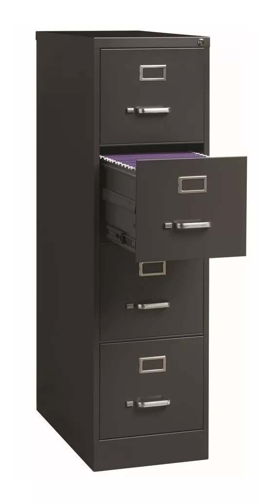Archivero Metálico 4 Gavetas Oficio Almendra/negro/gri Hirsh