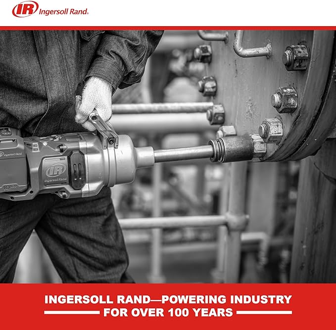 Ingersoll Rand W9691-K4E Kit de batería de 1" Llave de impacto inalámbrica de 20V 4, zanco ext de 6", torque de 3000 ft-lb, retenedor de orificio pasante de anillo de fricción, mango en D