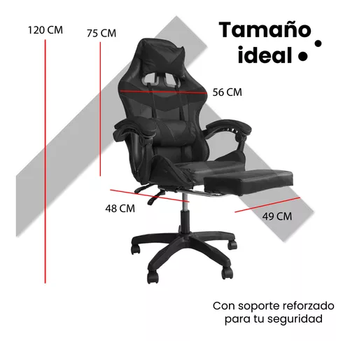 Silla Gamer Reclinable Giratoria Ergonómica Cómoda 2 Masajes
