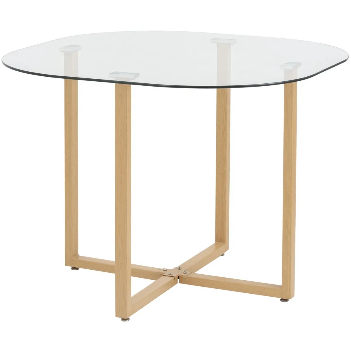 Juego de Comedor Graph 4 Sillas Mesa Rectangular 100x100x75 cm Natural/Transparente